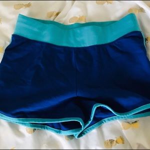 Dark and light blue shorts